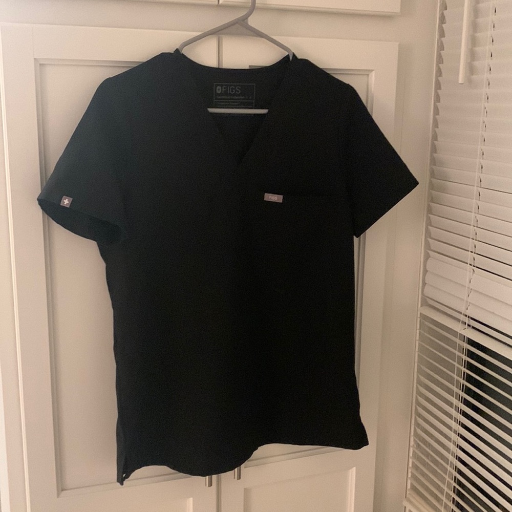 Figs black scrubs top